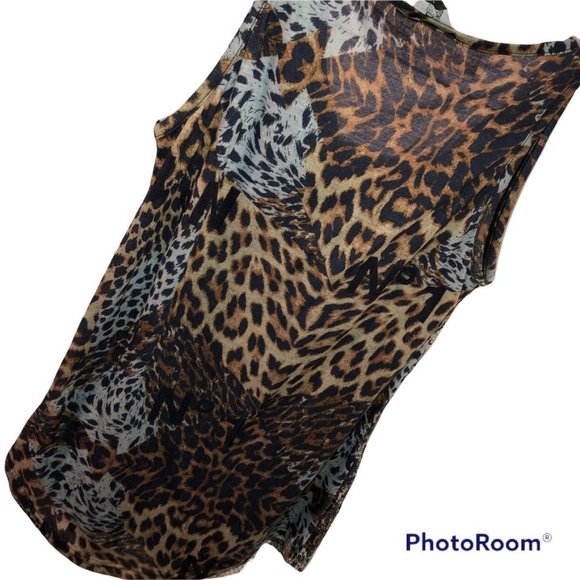 joy rich los angeles rich leopard sequin tank top S - Picture 3 of 4